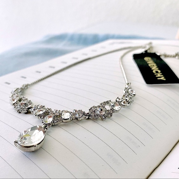 Givenchy Silver-tone Crystal Cluster Necklace - Picture 6 of 14